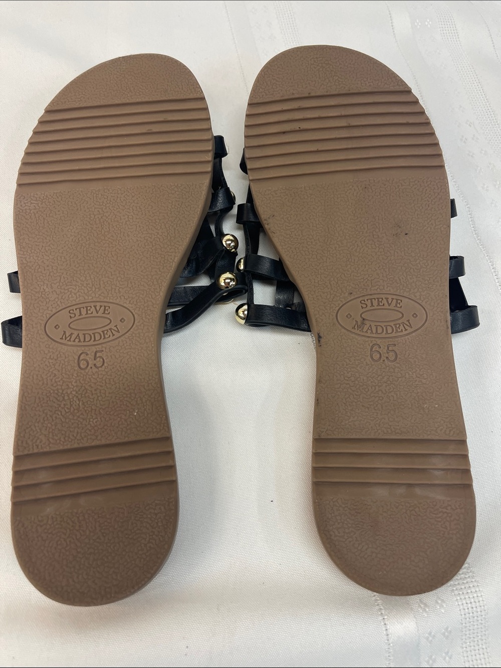 Steve Madden Black Studded Woven Slide Sandals Sz 6.5 - Picture 14 of 16